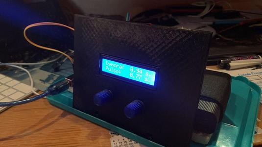 16x2 screen mount with 2 holes for pot B5K and knob