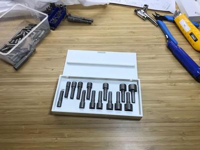 Nut driver bit case print-in-place