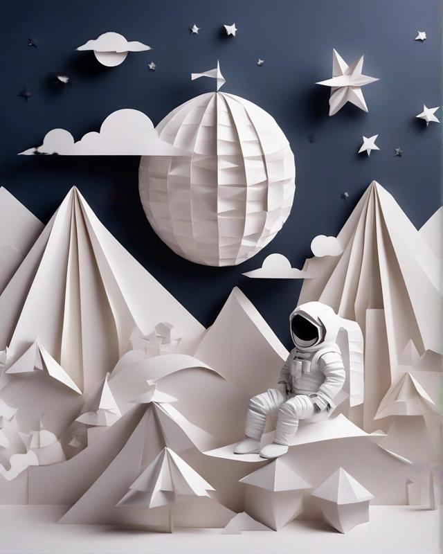 ASTRONAUT IN THE MOUNTAINS, ORIGAMI HUEFORGE