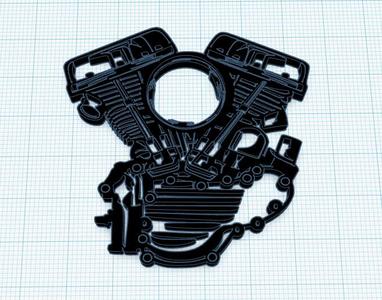 V-Twin Engine Keychain