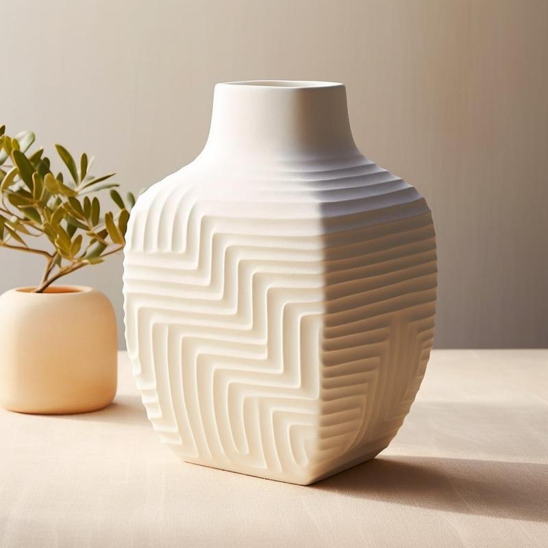 Tavoliere Vase – Geometric Textured Art