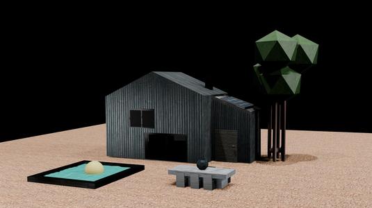 3D Industrial country house