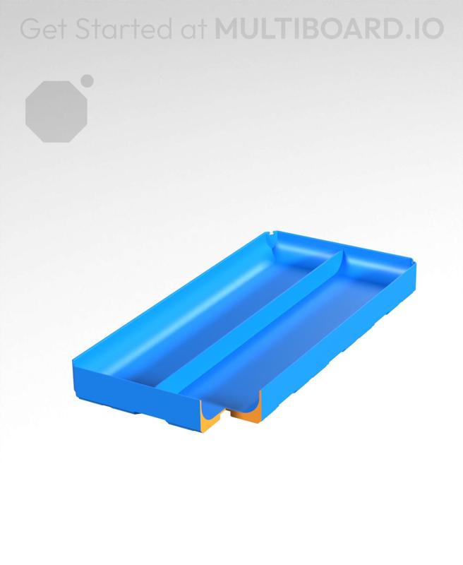 2x4x0.5 - Full Curved - Divided Bin - Multibin Insert