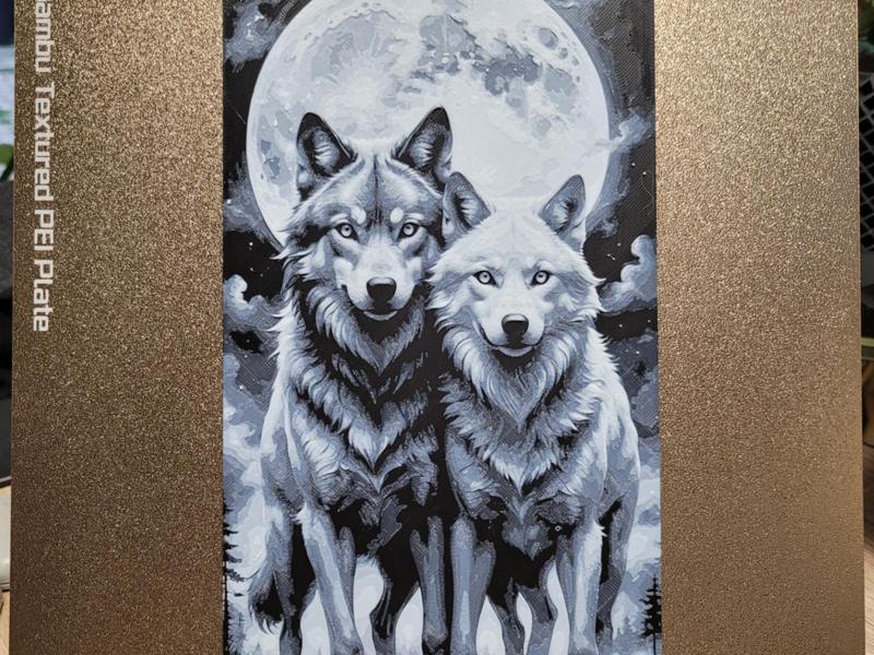 Wolf Under The Full Moon - Hueforge 132x235