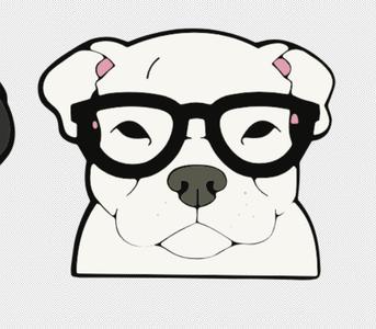 Pitbull with glasses Charm, Dog Keychain, Dog Keychain, Gift For Dog Lovers