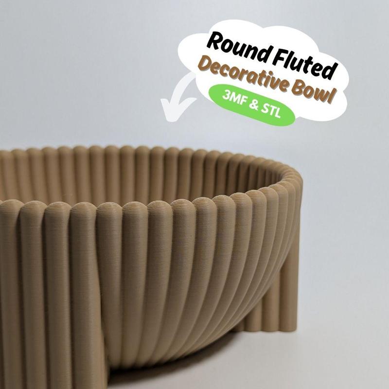 Round Fluted Decorative Bowl.3mf
