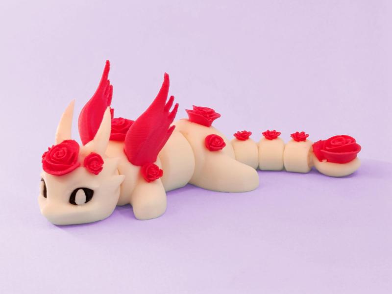 Articulated Cute Rose Dragon Flexi