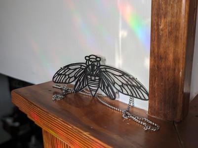 Cicada Stained Glass Suncatcher Pendant Necklace - Double Pendant with the opportunity for easy mult