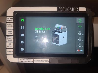 Star Trek TNG,  Replicator Screen Frame for Bambu Lab X1C