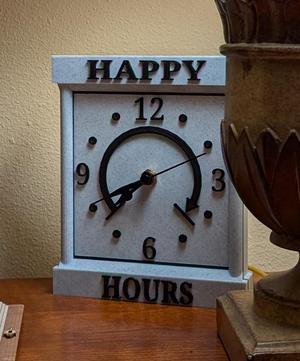 Happy Hours clock using Bambu Lab Kit-011 desk or wall mountable