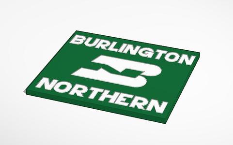 1:24 scale Burlington Sign for turntable bridge 1970s font