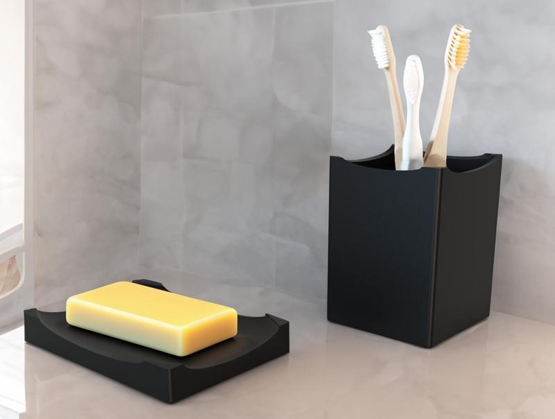 Soap dish & Toothbrush Cup Set