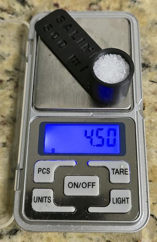 Salt dispenser for saline making