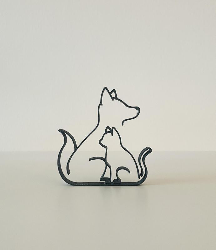 Two in One Line art - Dog & Cat V2