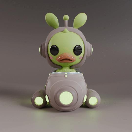 Alien duck with his ship