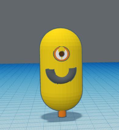 one eyed one legged teeny tiny weirdo minion cake topper