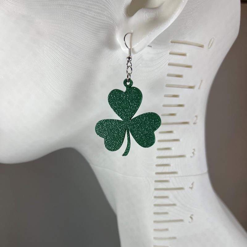 St. Patrick's Day Shamrock / Four Leaf Clover Earrings or Charm - COMMERCIAL LICENSE INCLUDED