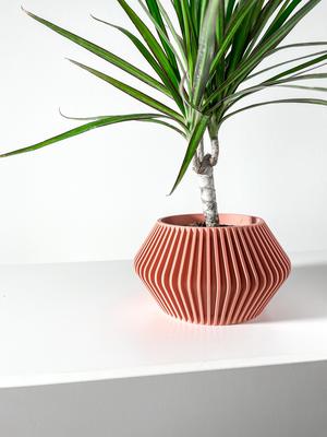 The Hendro Planter Pot with Drainage Tray & Stand Included | Modern and Unique Home Decor