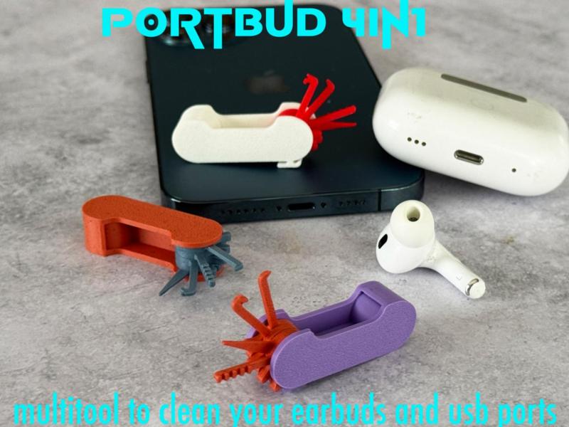 PortBud 4-in-1 — A Multi-Tool for Earbuds and USB Ports