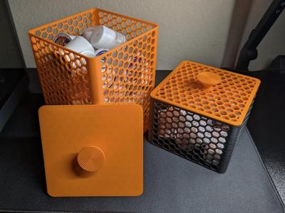 Large Hexagon Basket Bin Set - Multiple Lid Types