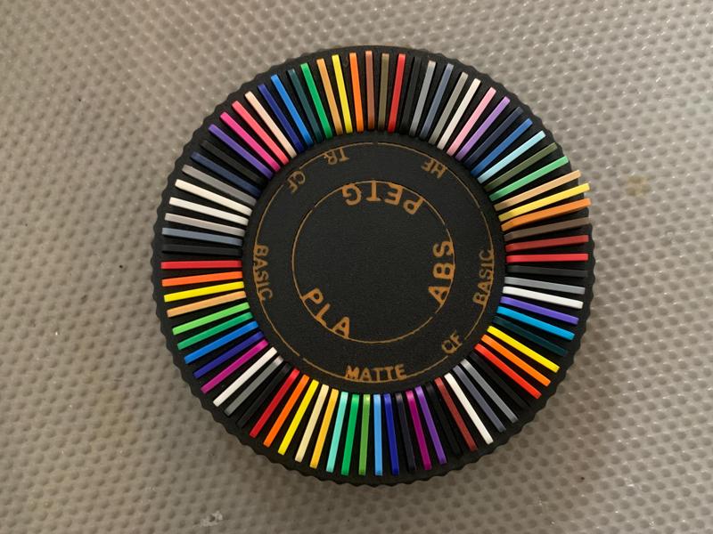 NEW SWATCHES Spinning filament display with names