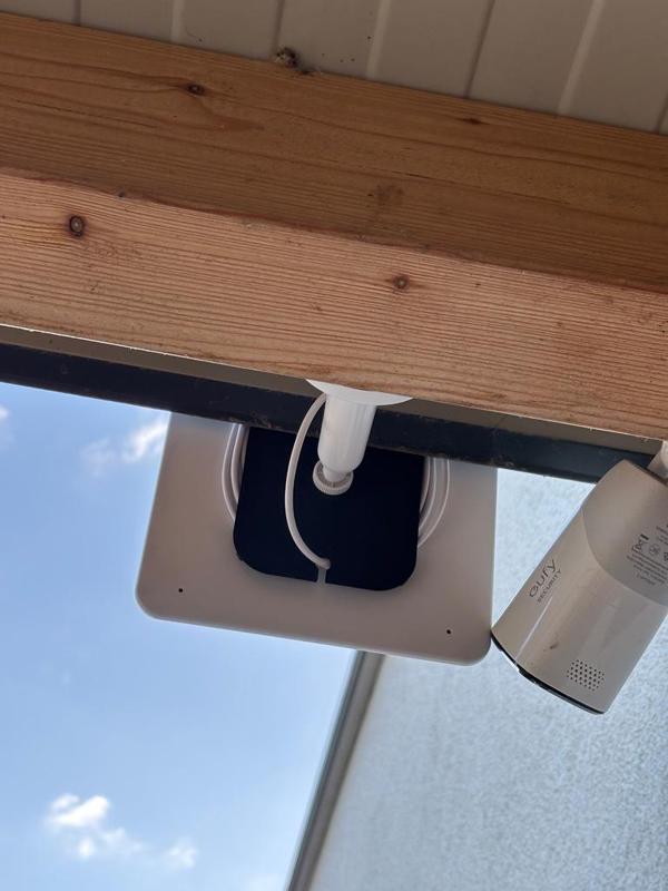 Cable management for security cam solar panel