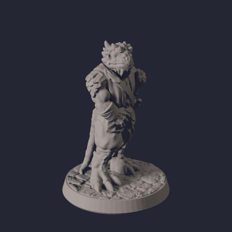 Brite Minis Dragonborn - Tail Remix - 28mm, supportless, FDM friendly
