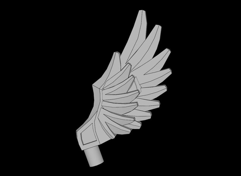 Lego Compatible (11100.dat) Animal Wing Feathered with 0.5L Bar