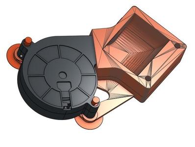 Extruder fan duct for radial fan on Wanhao Di3+
