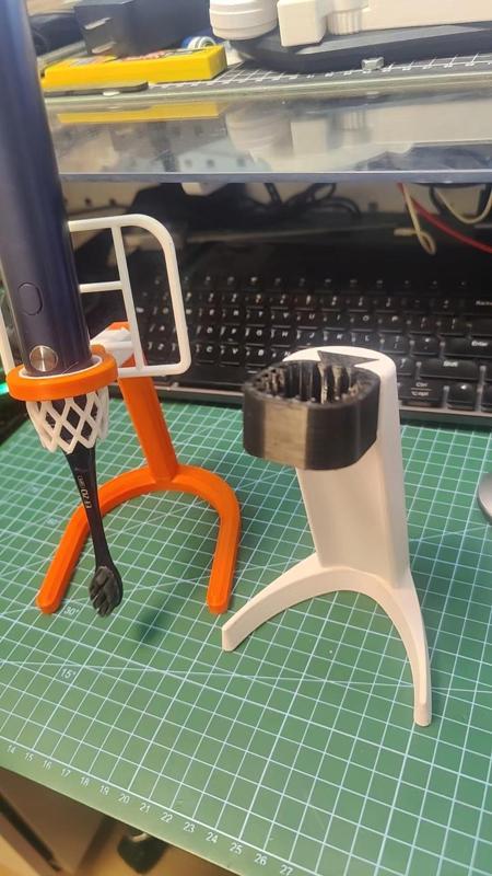 Basketball hoop electric toothbrush holder