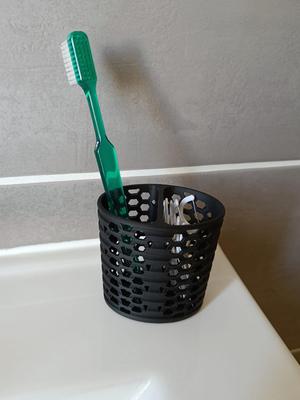 Textured toothbrush holder