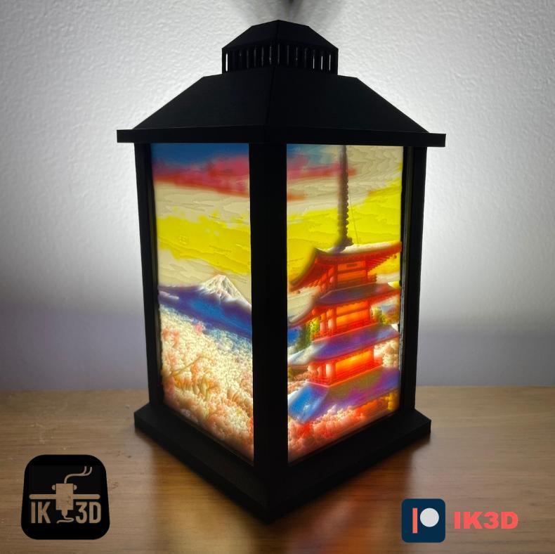 Lantern Lithophane Holder V1 / Includes Japan Lithophane