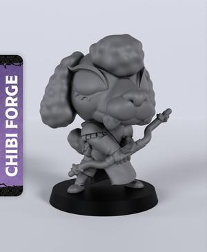 Chibi Dogfolk Ranger - With Free Dragon  - 5e DnD Inspired for RPG and Wargamers