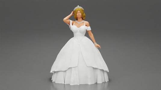 Beautiful Bride In White Dress On Her Wedding Day