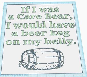 Care Bear Beer Sign