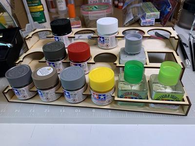 Tamiya Paints Organizer w/ Slots for Model Cement