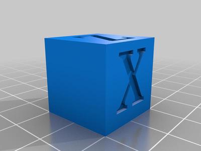 X, Y, Z 20mm Calibration Cube
