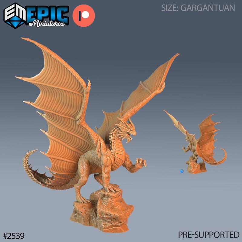 Ancient Copper Dragon / Legendary Bronze Drake / Winged Mountain Encounter / Magical Beast