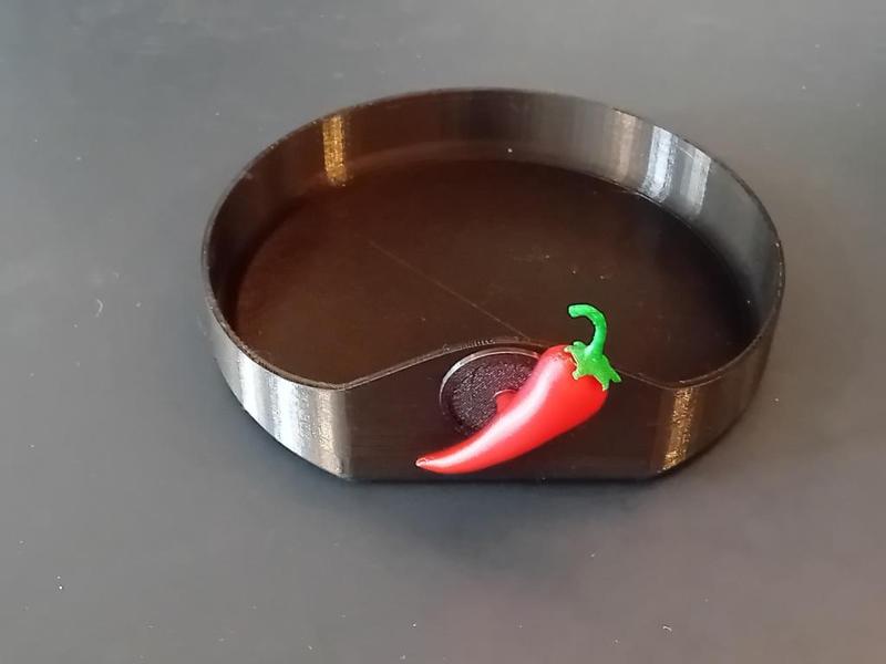 Plant water tray with customisable attachment (chili pepper)