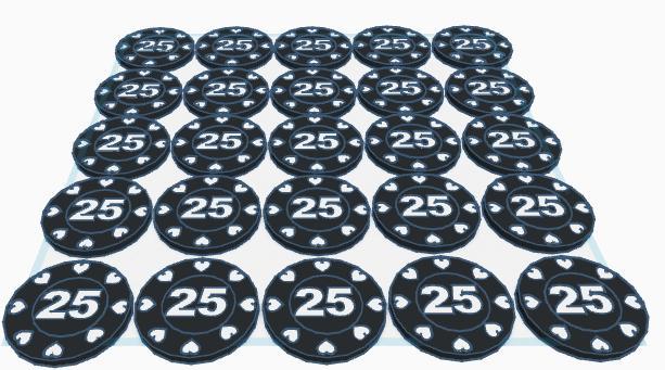 Poker cips (1,5,10,25)