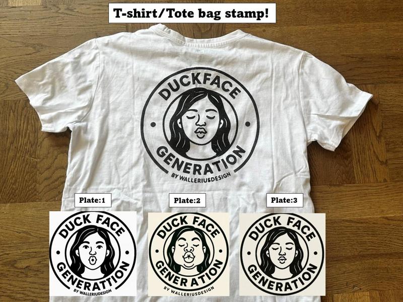 Duck face stamp, for T-shirts