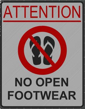 No Open Footware Sign