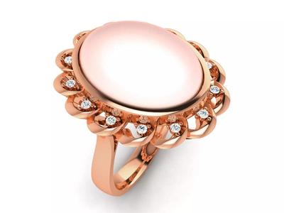 Women Pearl Ring 3dm render details