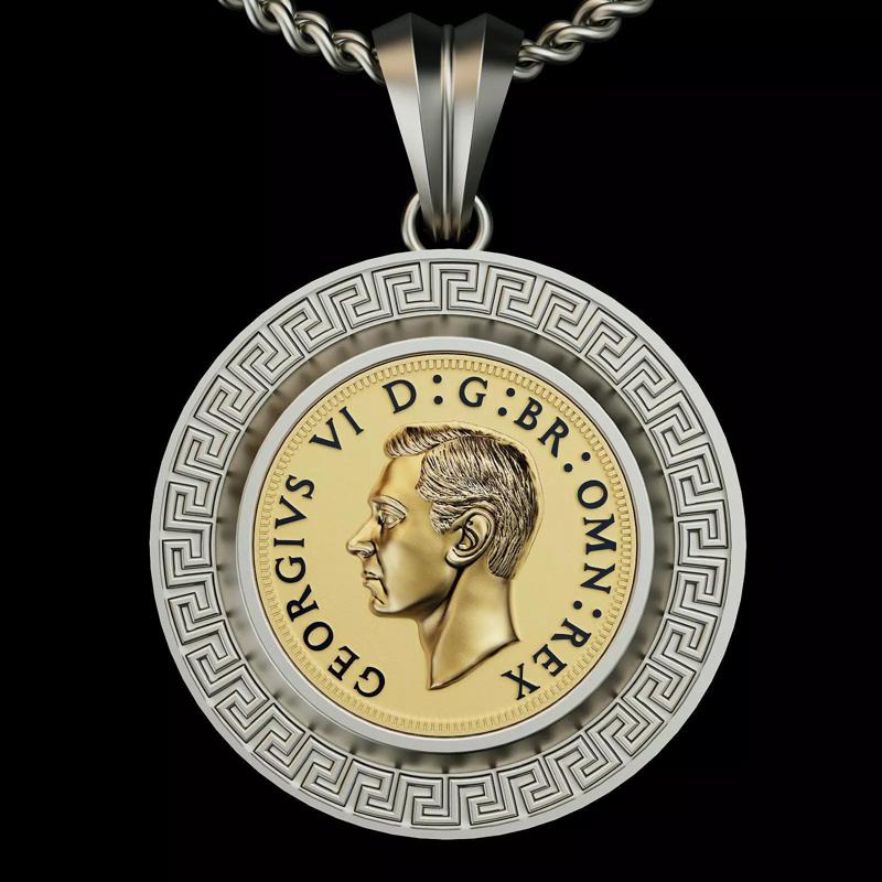 Florin 1938 British Coin Pendant PRINTABLE 3D MODEL