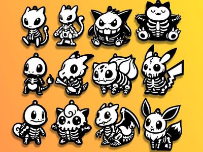 Pokemon Halloween Keychains - Lot of 12 