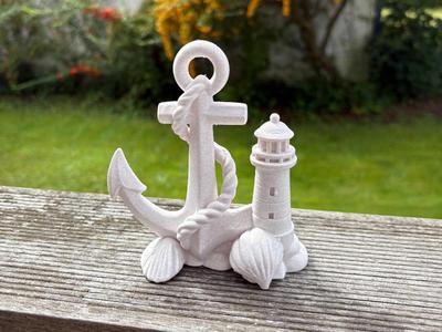 Anchor with Lighthouse Decoration