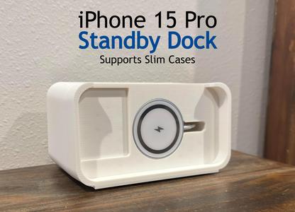 iPhone 15 Pro w/ Case Standby Dock
