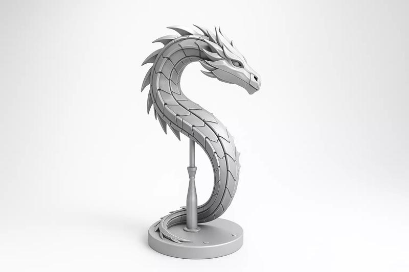 3D Printable Dragon Sculpture
