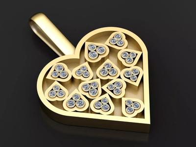 Diamond Cluster Heart Pendant