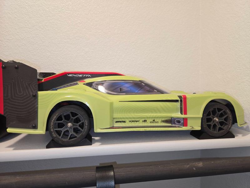 1/8 scale RC car wheel chocks and shelf protector